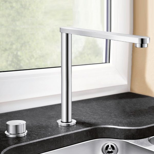 Modern Under Window Folding 2 Hole Kitchen Sink Mixer Tap Eloscope-F II 516672 Blanco