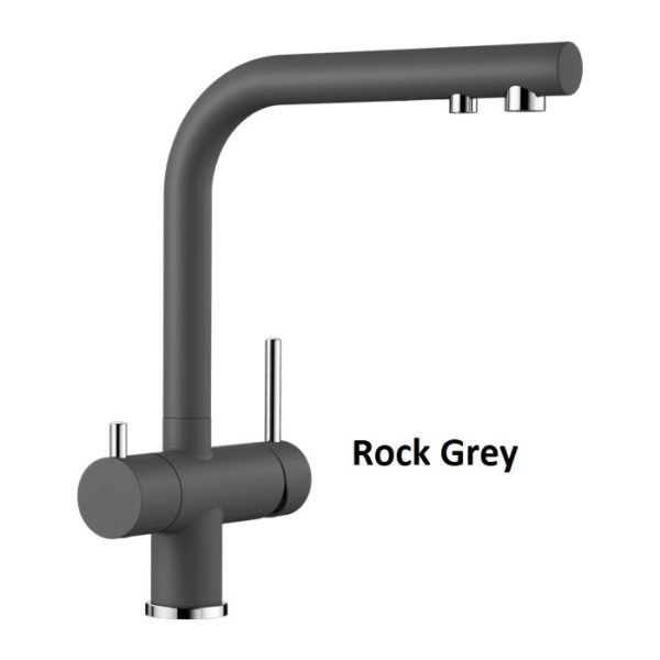 Rock Grey Water Filter Kitchen Mixer Tap with 2 Outlets Fontas II Filter 523137 Blanco