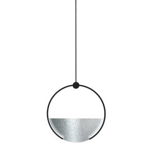 Unusual Modern Italian Pendant Ceiling Light Led with a Round Shade and a Transparent Glass Detail 4813 Toy S1 Sikrea