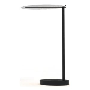 Italian Modern Black Led Table Lamp with a Round Transparent Shade 7098 Koi L Sikrea
