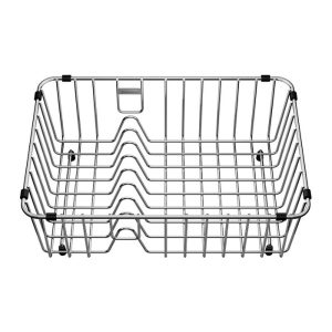 Modern Stainless Steel Crockery Basket with Plate Stacker 35,6χ25,6 231693 Blanco