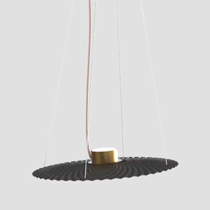Modern Black Gold Italian Round Metal Pendant Ceiling Light 9979 Ledy Sikrea