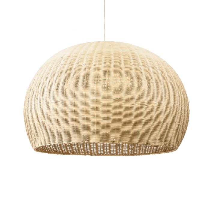 Vintage 1-Light Beige Bamboo Pendant Ceiling Light Ø100 H63 01826 Raito