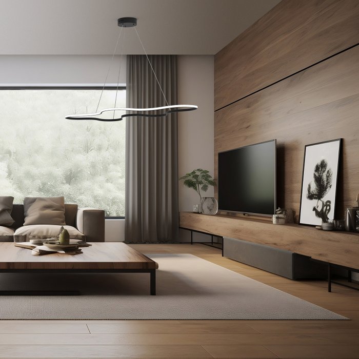 Living Room Minimal Italian Black Pendant Ceiling Light Led 45 Watt 110×60 33267 Clara S Sikrea