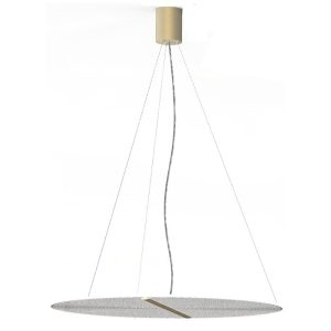 Gold Modern Italian Pendant Ceiling Light Led with a Round Transparent Shade Ø70 4455 Koi S70 Sikrea