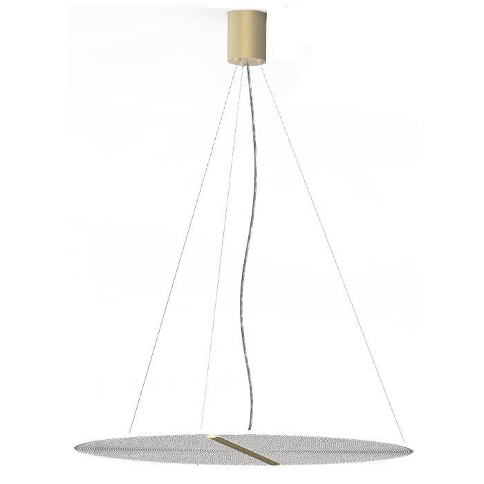 Modern Italian Gold Pendant Ceiling Light Led with a Round Transparent Shade Ø70 4455 Koi S70 Sikrea