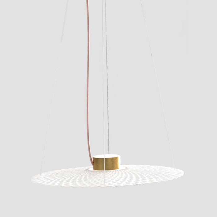 White Gold Modern Italian Round Metal Pendant Ceiling Light 9986 Ledy Sikrea