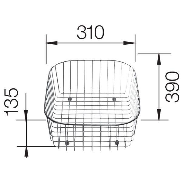 Modern Stainless Steel Crockery Basket 31χ39 220573 Blanco Dimensions