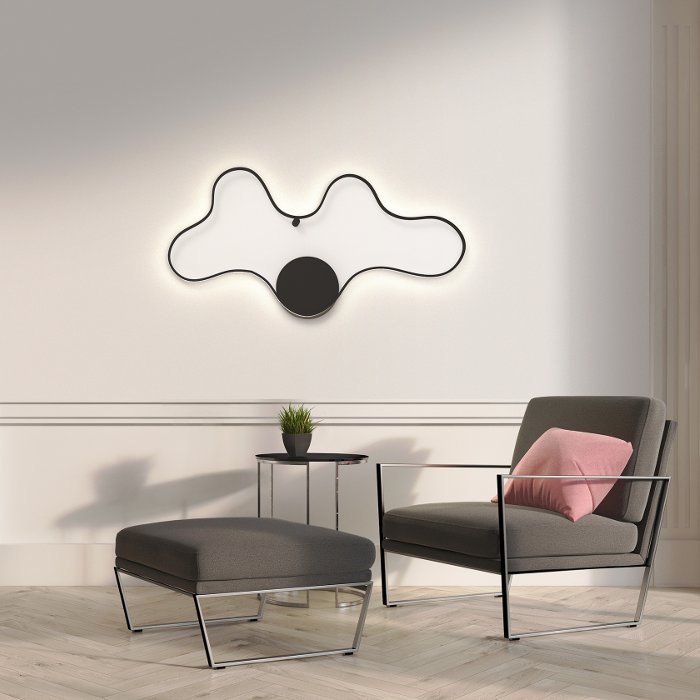Living Room Minimal Decorative Black Italian Wall Sconce – Ceiling Light Led Clara G M P Sikrea