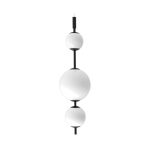 Black Modern Italian Pendant Ceiling Light Led with Three White Glass Shades 4141 Tolomeo S1 Sikrea