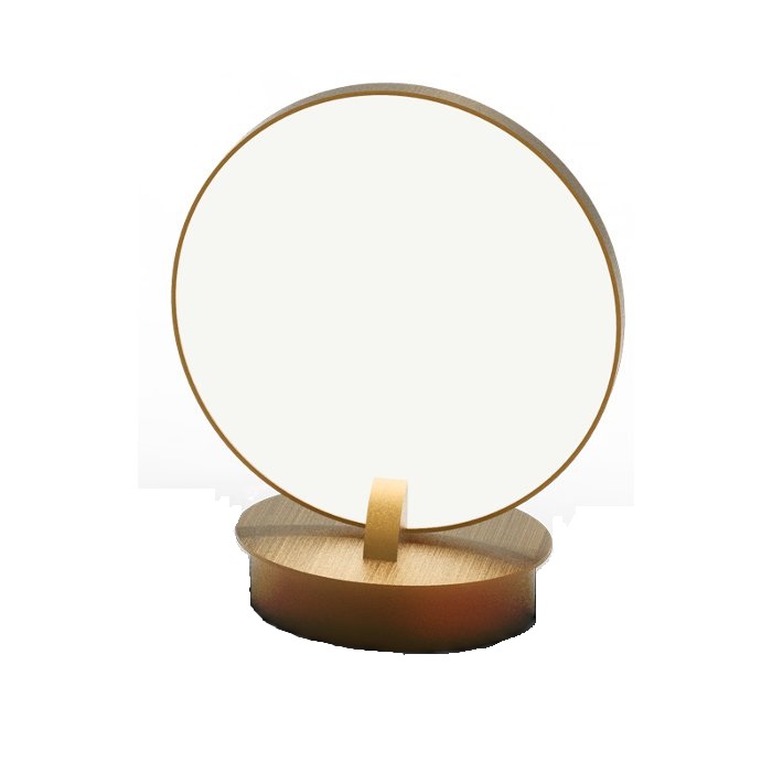 Modern Italian Bronze Gold Round Table Lamp Led 13 Watt 9597 Noa L Sikrea