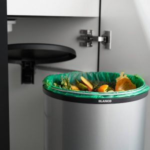 Modern 20 litre Round Swing Out Kitchen Waste Bin Singolo XL 526377 Blanco
