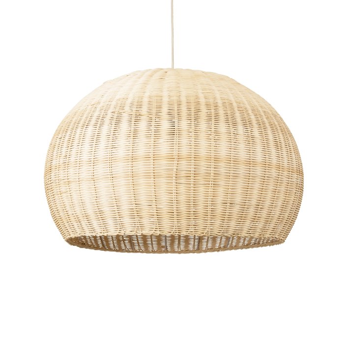Vintage 1-Light Beige Bamboo Pendant Ceiling Light Ø60 H40 01825 Raito