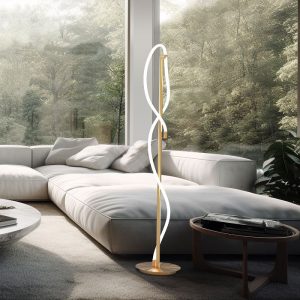 Modern Living Room Italian Gold Decorative Floor Lamp Led 36 Watt 173H 33922 Noemi P Sikrea