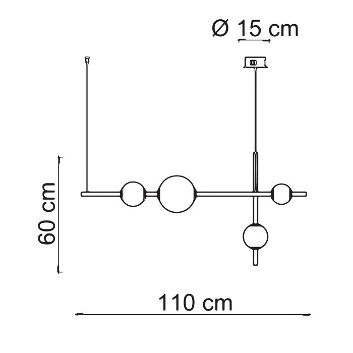 Diagram for pendant ceiling light 4158 Tolomeo SL Sikrea