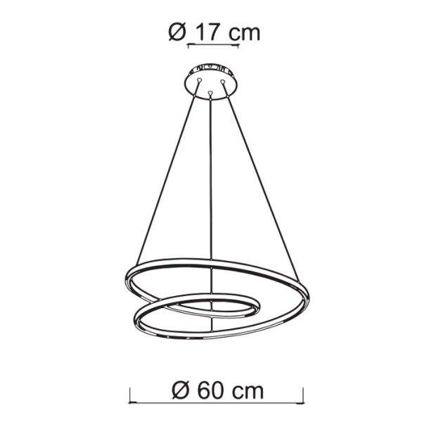 Diagram for pendant ceiling light with 60 cm diameter 2376 2369 Glem Sikrea