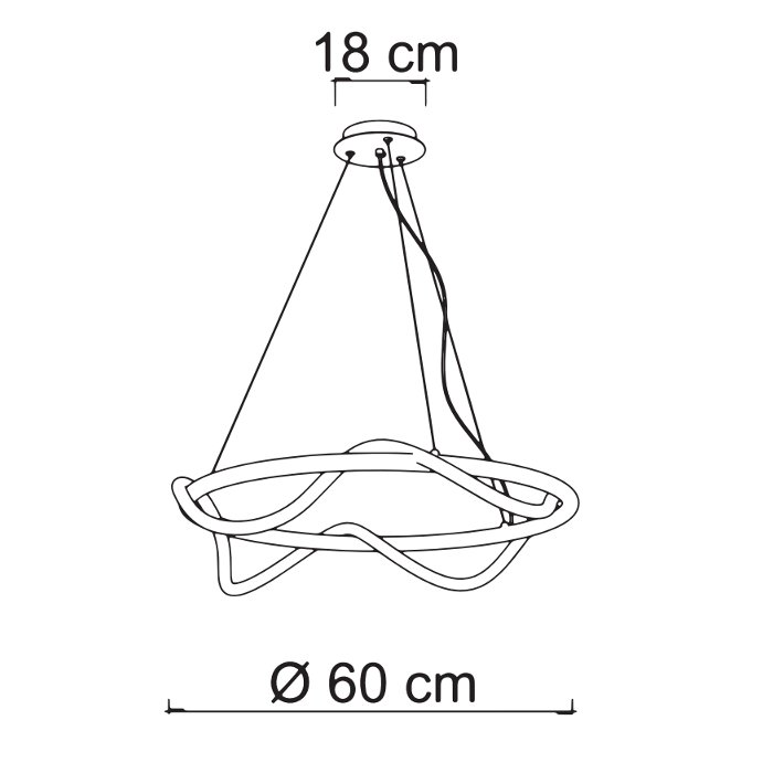 Diagram for pendant ceiling light with 60 cm diameter 7975 7982 Noemi SR60 Sikrea
