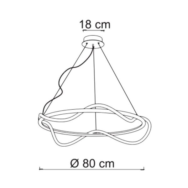 Diagram for pendant ceiling light with 80 cm diameter 33847 33885 Noemi SR Sikrea