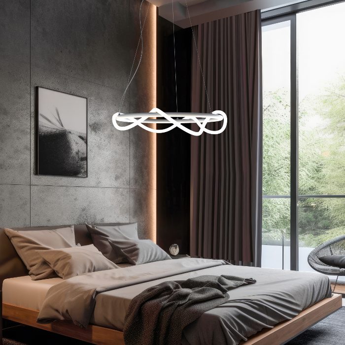Bedroom White Modern Italian Decorative Pendant Ceiling Light Led 33847 7975 Noemi SR Sikrea
