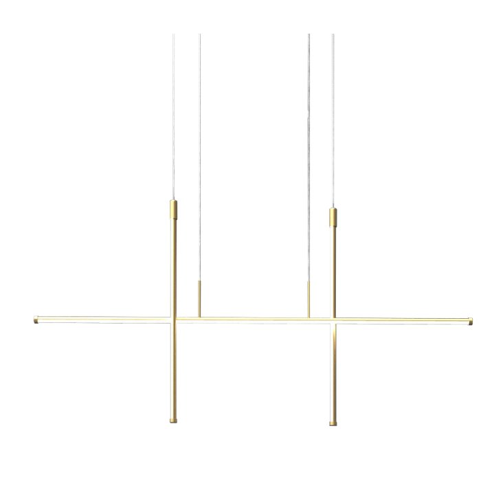 Modern Italian Gold Linear Pendant Ceiling Light Led 35 Watt 33441 Elia S4 Sikrea