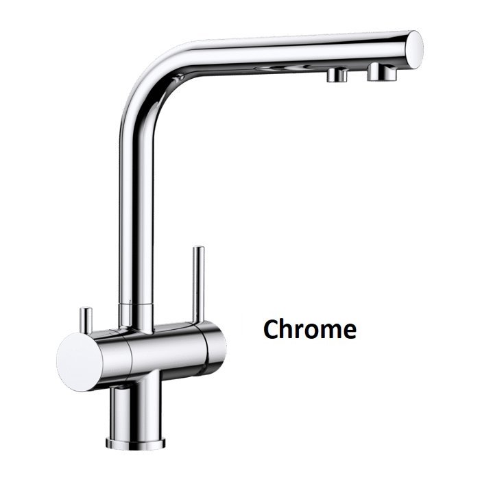 Chrome Water Filter Kitchen Mixer Tap with 2 Outlets Fontas II Filter 523128 Blanco