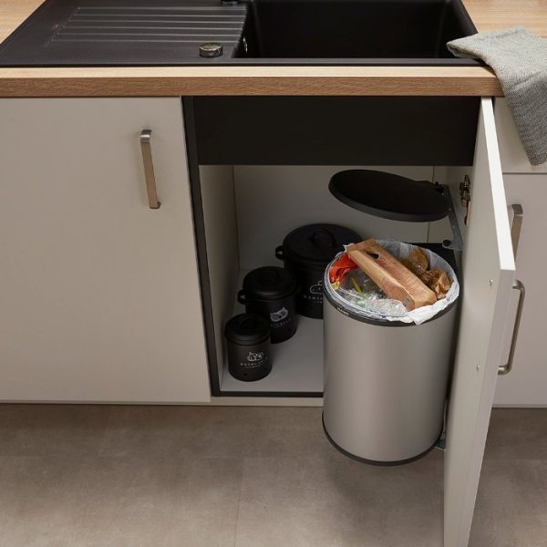 Round Swing Out Kitchen Waste Bin for 40cm Unit's Door 526377 Blanco Singolo XL