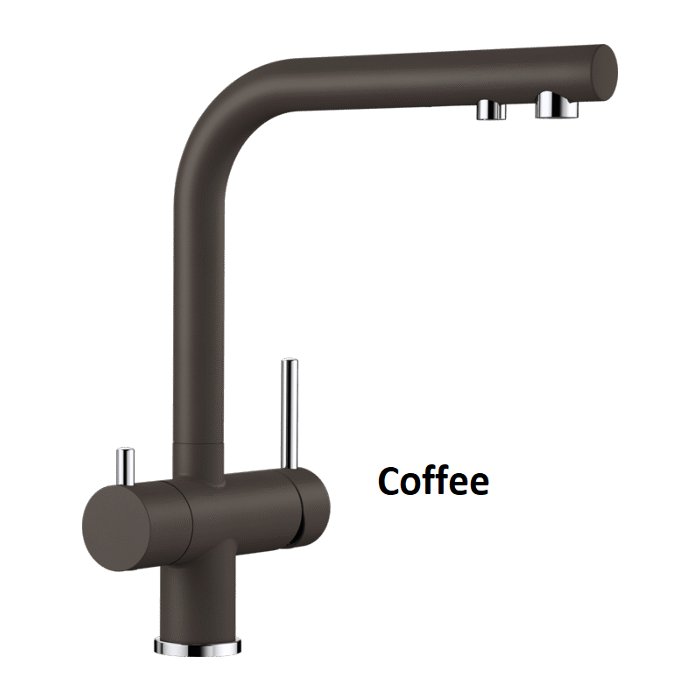 Coffee Water Filter Kitchen Mixer Tap with 2 Outlets Fontas II Filter 523135 Blanco