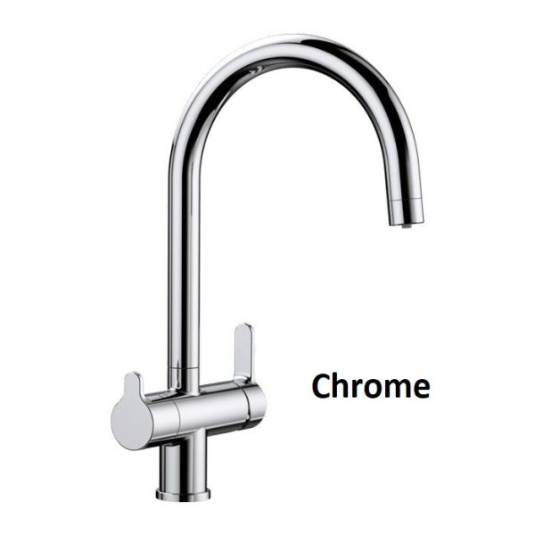 Modern Water Filter Kitchen Mixer Tap 2 Outlets Trima Filter Chrome 520840 Blanco