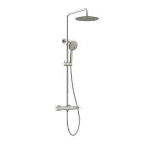 Modern Brushed Nickel Adjustable Shower System Kit with Round Shower Head Φ25 Terra Orabella