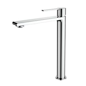 Modern Chrome Single Lever High Basin Mixer Tap with Waste Elegance 10243 Orabella