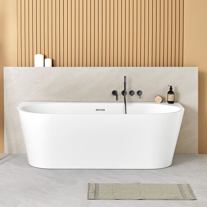 Echo Acrilan Modern Double Ended Free Standing Back To Wall Bath 150×80 & 170×80