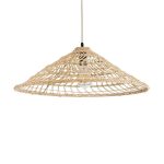 Vintage 1-Light Beige Bamboo Pendant Ceiling Light Ø60 H20 02346 Kaia