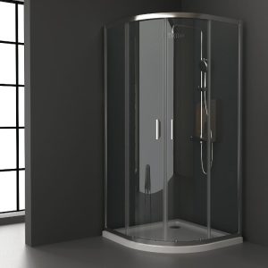 Μοντέρνα καμπίνα μπάνιου ημικυκλική διάφανη 6mm 190 ύψος Riva Angolo Orabella