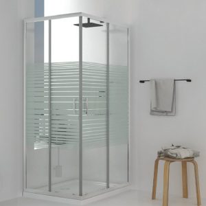 Rectangular Shower Enclosure Corner Entry 6mm Serigraphy Safety Glass Nanoskin 190H Riva Plus Orabella