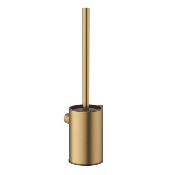 Modern Stainless Steel Brushed Gold Toilet Brush Holder Floorstanding and Wall Mounted Orabella 15201