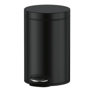 Orabella Modern Round Pedal Waste Bin 5 Liter Stainless Steel Black Matt