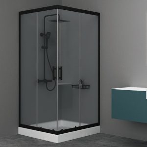 Black Square Sliding Shower Enclosure 6mm Clear Safety Glass Nano 200H Vitalia Easy Fix Orabella