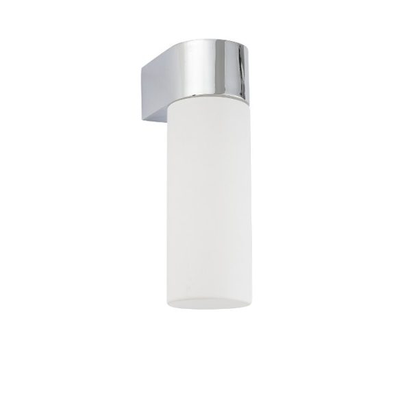 Modern Bathroom Chrome 1-Light Metal Glass Wall Light IP44 10723 Natalie Nowodvorski