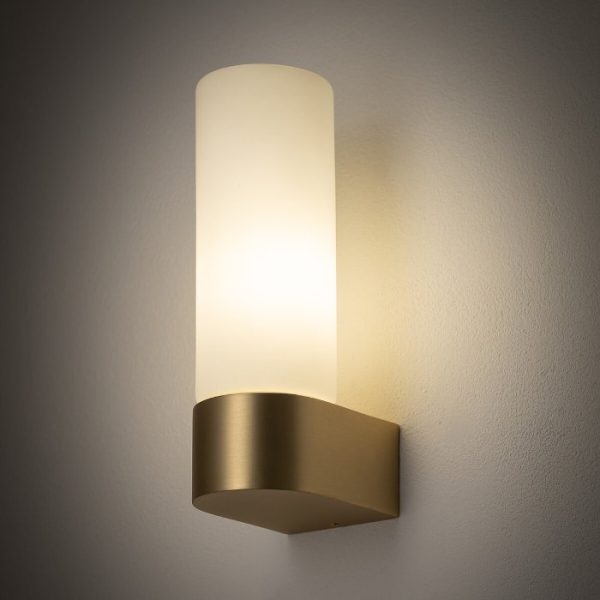 Bathroom Gold Wall Light Modern 1-Light Metal Glass IP44 10724 Natalie Nowodvorski
