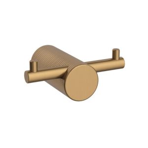 Modern Stainless Steel Double Robe Hook Brushed Gold 15205 Orabella