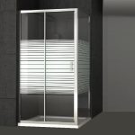 Rectangular Sliding Shower Enclosure Serigraphy Safety Glass 6mm Nanoskin 190H Siera Orabella