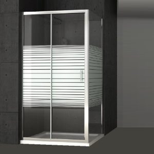 Rectangular Sliding Shower Enclosure Serigraphy Safety Glass 6mm Nanoskin 190H Siera Orabella