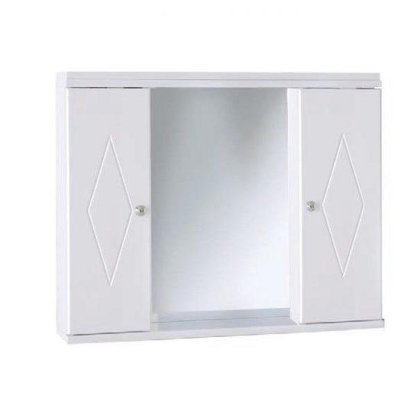 Καθρέφτης μπάνιου Λευκός με 2 ντουλάπια 80cm