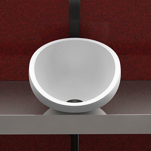 bathroom sink countertop white matt oval modern 51x34 Glass Design Air