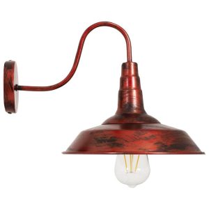SORD 01067 Industrial 1-Light Antique Copper Metal Wall Sconce with Bell Shade Ø26