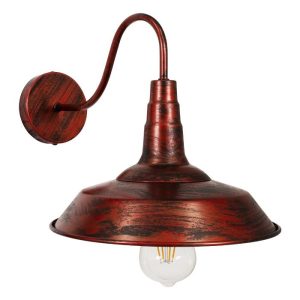 Industrial 1-Light Antique Copper Metal Wall Sconce with Bell Shade Ø26 01067 SORD