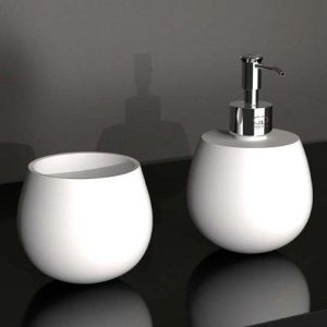 Glass Design TONDA Luxury Modern 2 Piece Bathroom Accessories