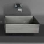 Industrial νιπτηρες τουαλετας τετραγωνοι ιταλικοι Four Vision Old Dark Inox Glass Design
