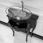 Bathroom furniture CANTO BLACK with ICE OVAL