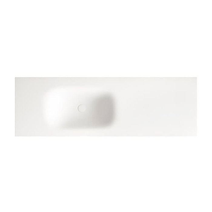 Modern Large Rectangular Corian Inset Wash Basin White Mat 135×46 Space